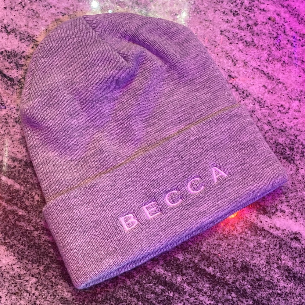 BECCA Grey Knit Beanie NWOT!